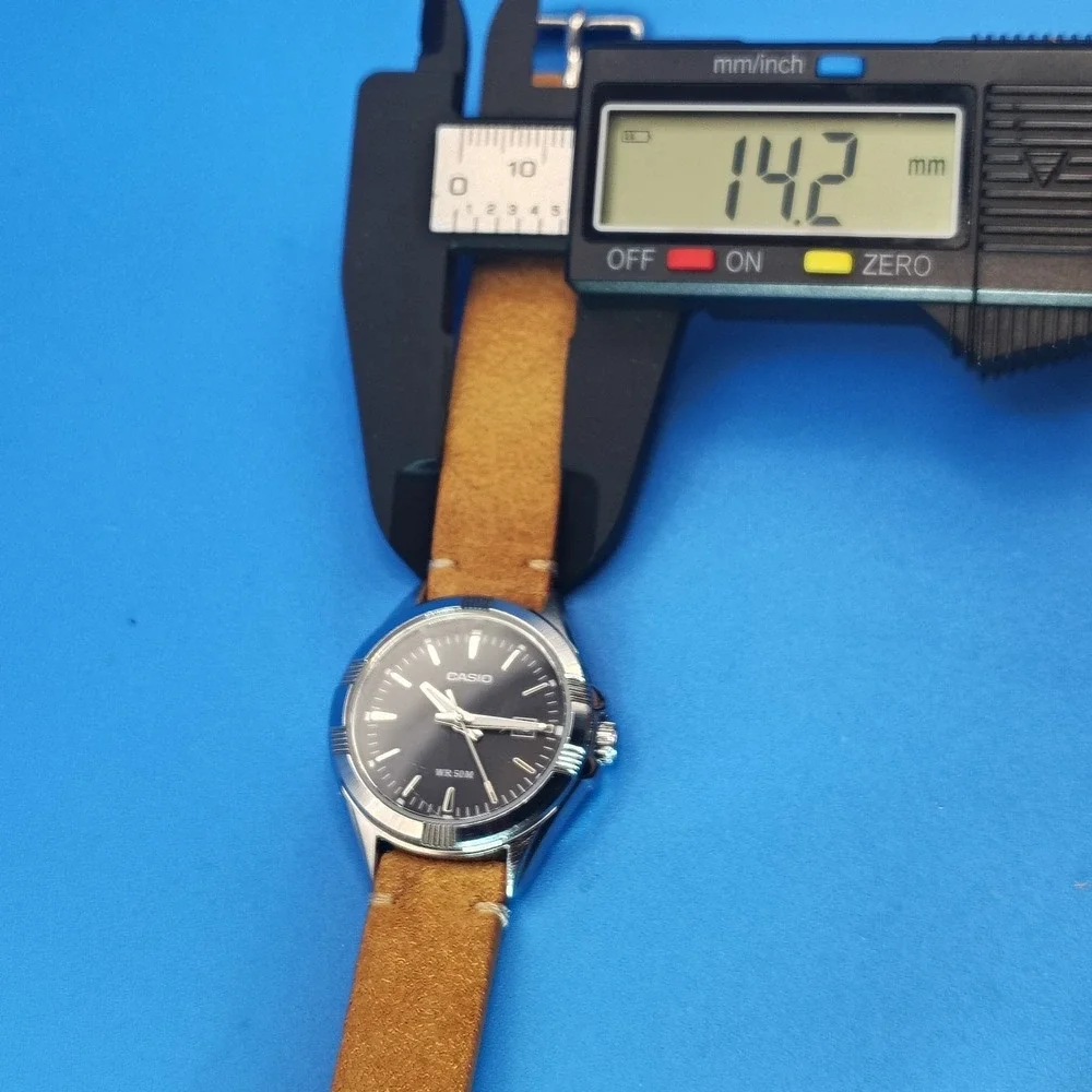 Vintage 2012 Casio LTP-1308D Date 30mm Unisex Watch New Leather Strap 50M WR